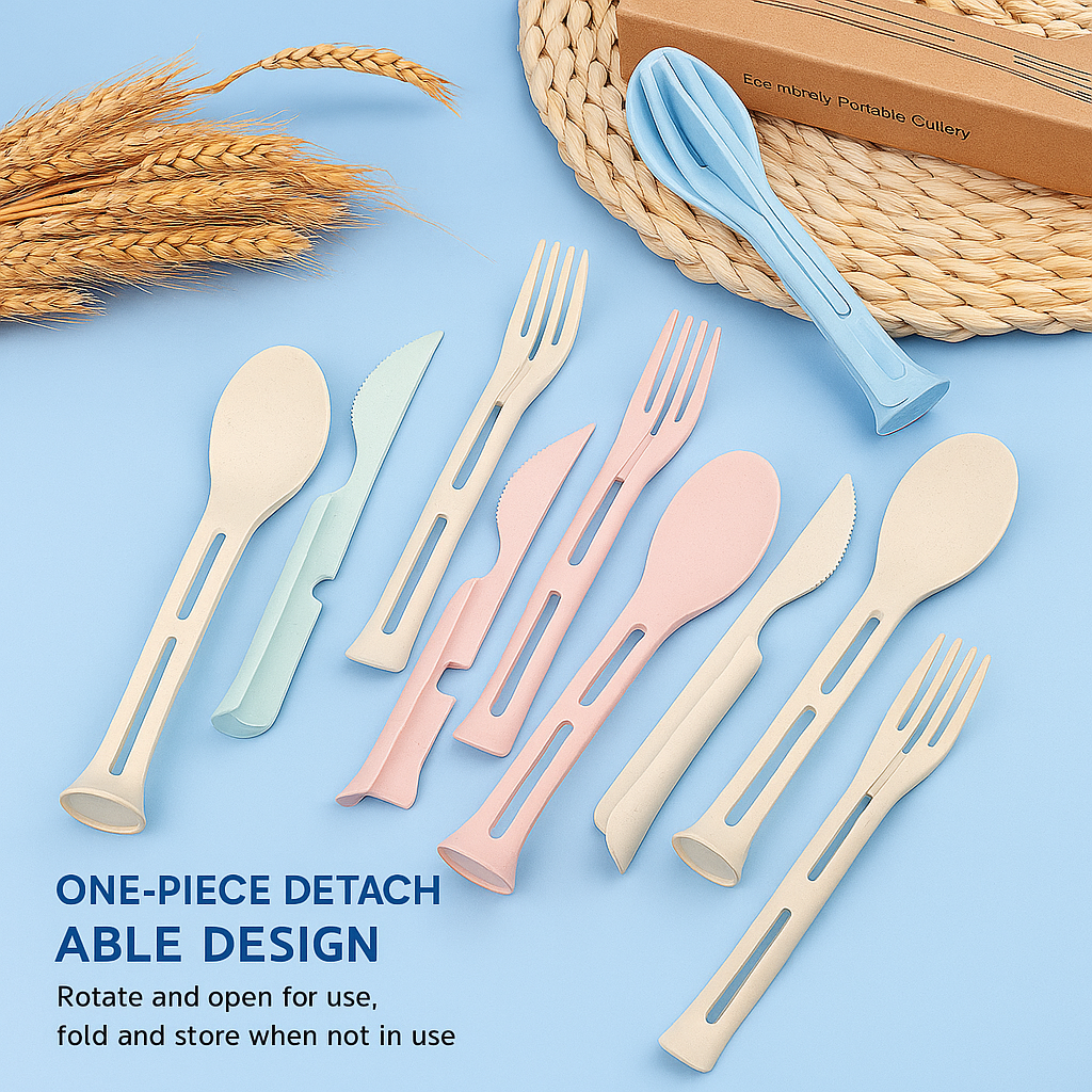 🍴 SmartSpork™ 3-in-1 Reusable Travel Cutlery Set