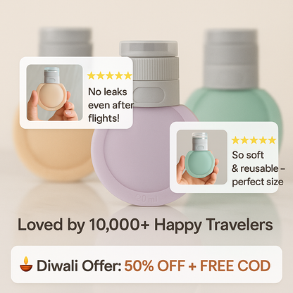 🌈 Everyday Nest™ Travel Silicone Bottles (Pack of 3)