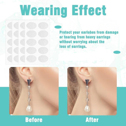 Premium Earlobe Support Patches (100 Pcs, Pack of 2 - TOTAL 200 Pcs) – Buy 1 Get 1 FREE!