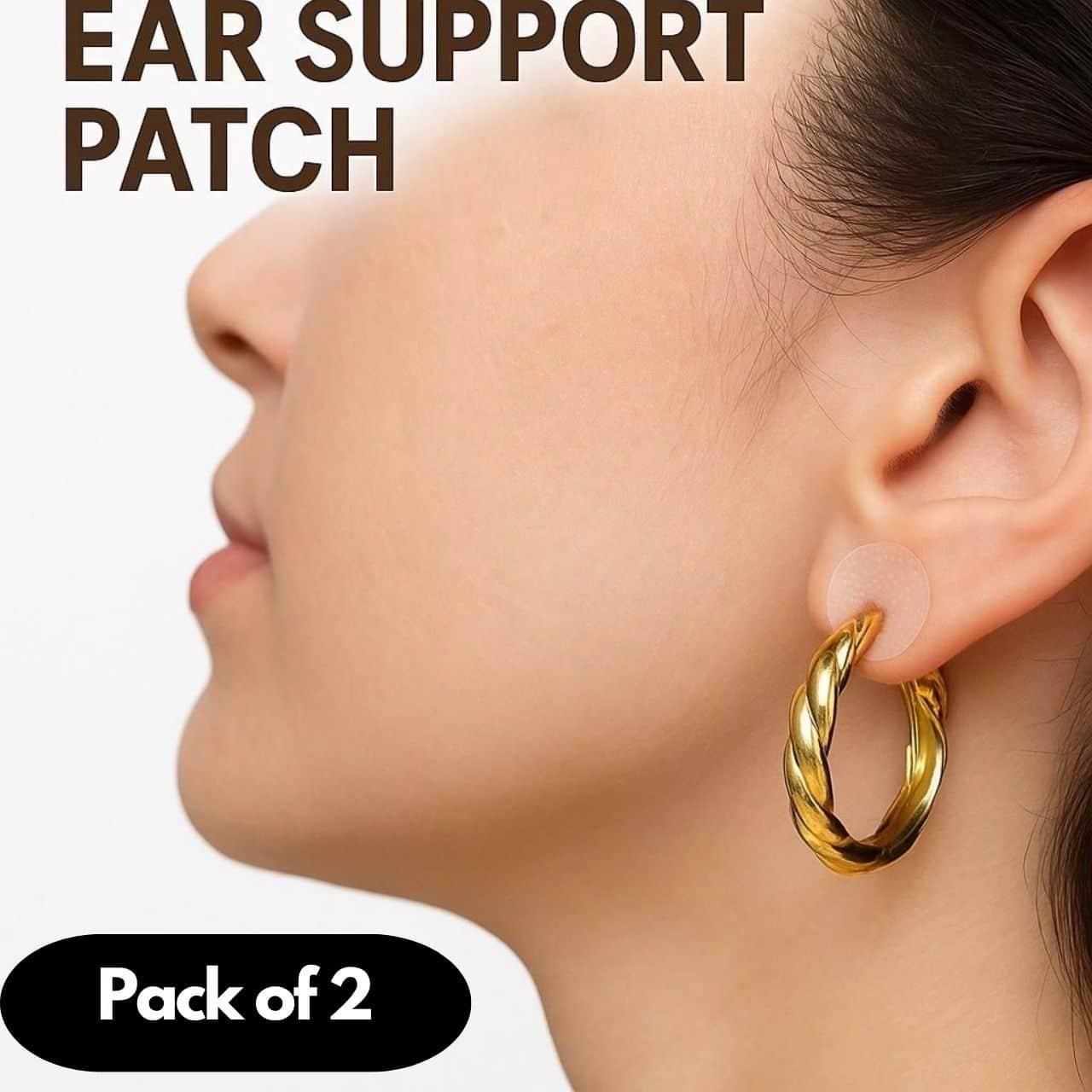 Premium Earlobe Support Patches (100 Pcs, Pack of 2 - TOTAL 200 Pcs) – Buy 1 Get 1 FREE!
