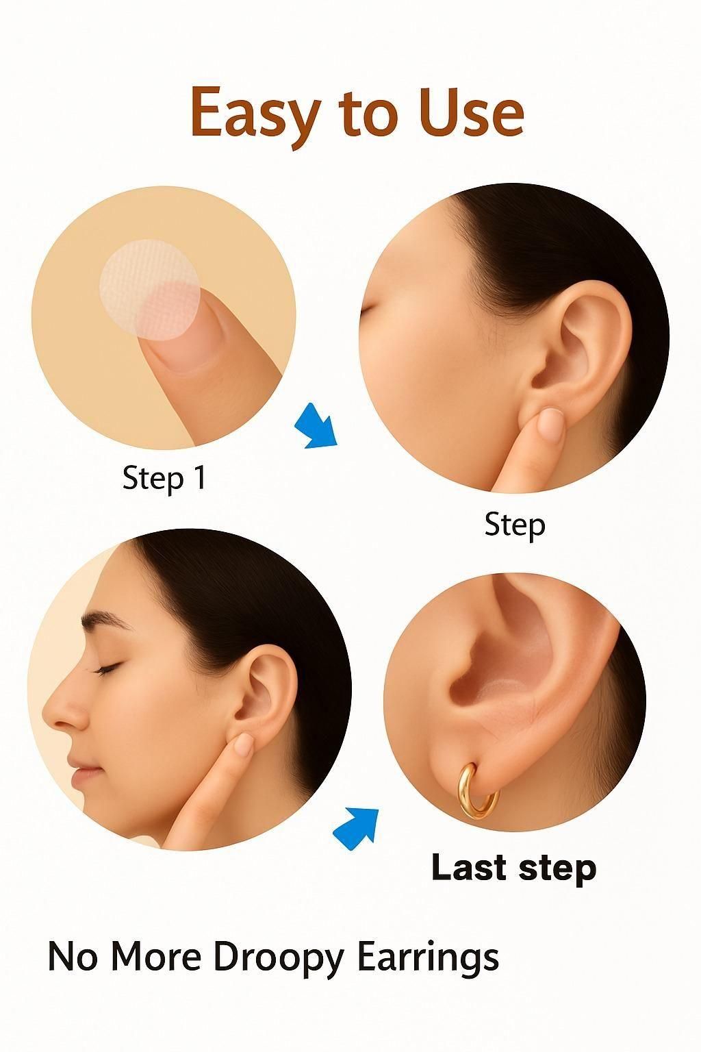 Premium Earlobe Support Patches (100 Pcs, Pack of 2 - TOTAL 200 Pcs) – Buy 1 Get 1 FREE!