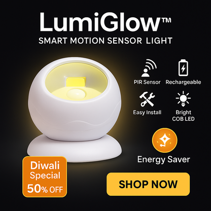 ✨ LumiGlow™ – Smart COB Motion Sensor Light