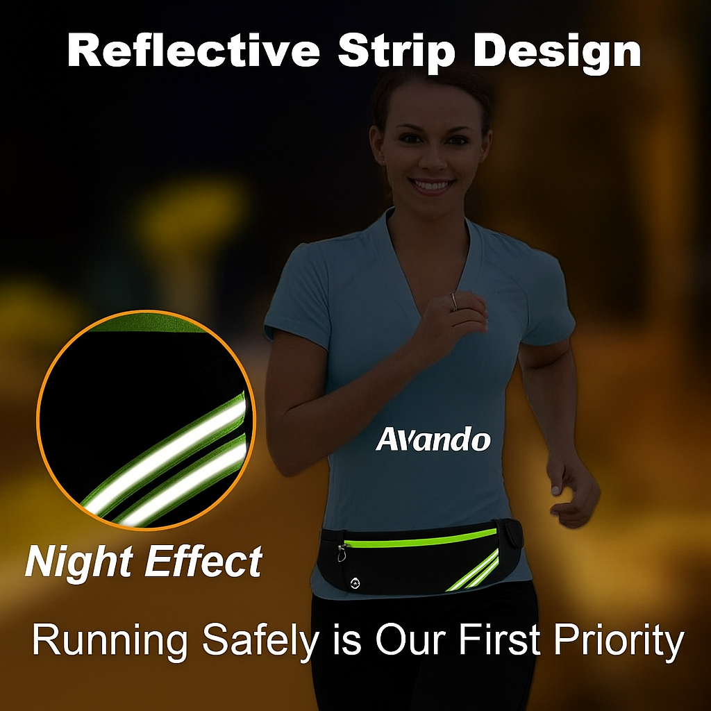 StrideSafe Reflective Waterproof Waist Bag