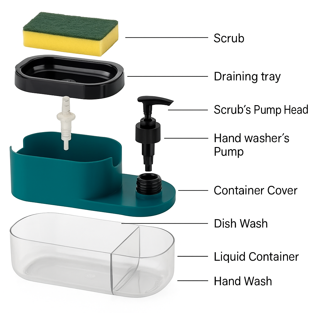 🧴 MARKWELL™ Multi-Colour Countertop Dispenser (500 ml)