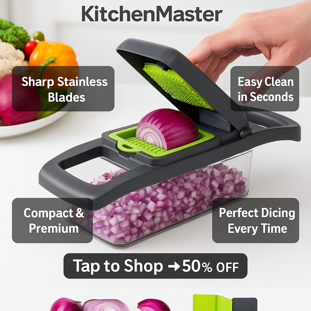KitchenMaster™ 15-in-1 Premium Veg & Onion Chopper