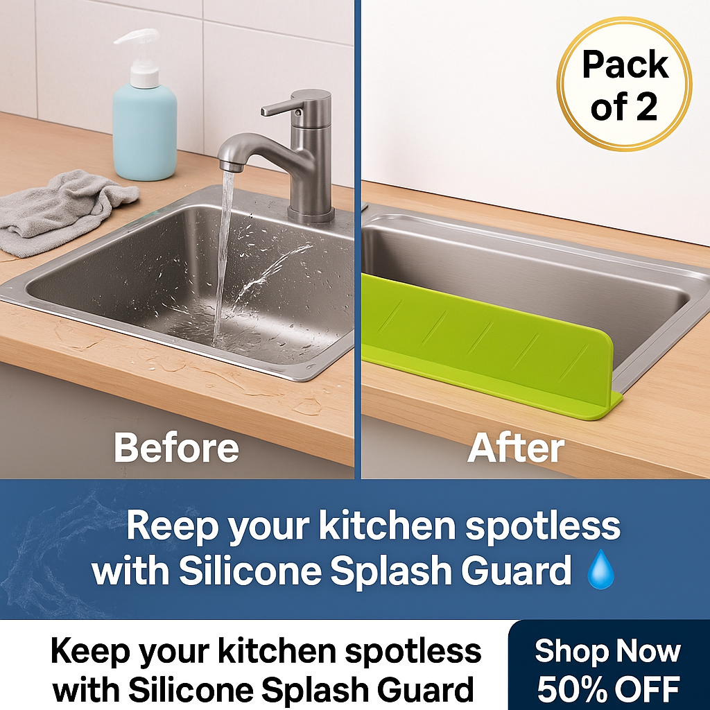✨ Silicone Sink Splash Guard (Pack of 2 – 50% OFF) ✨