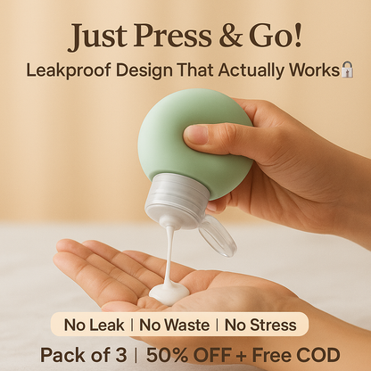 🌈 Everyday Nest™ Travel Silicone Bottles (Pack of 3)