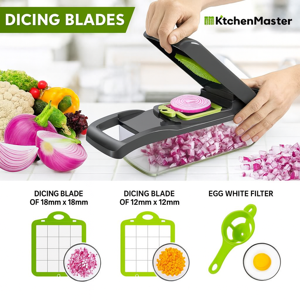 KitchenMaster™ 15-in-1 Premium Veg & Onion Chopper