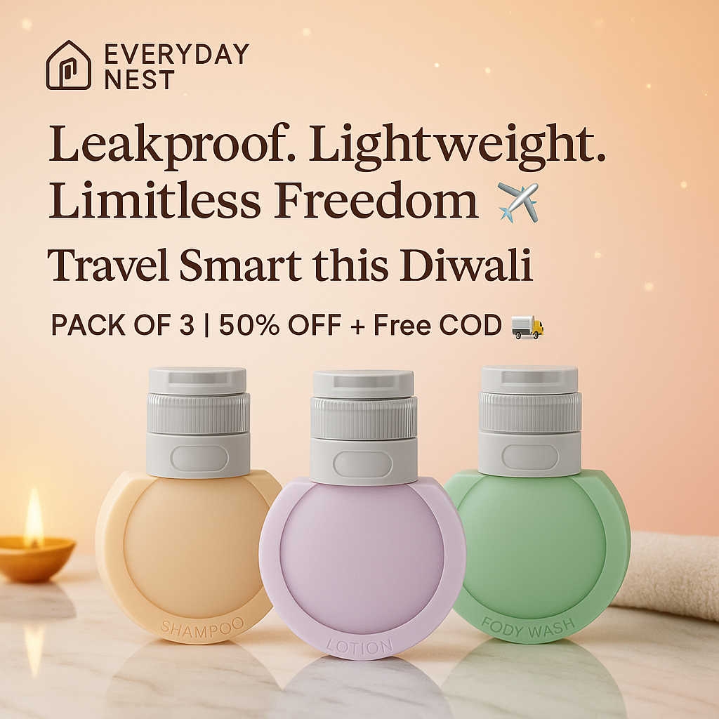 🌈 Everyday Nest™ Travel Silicone Bottles (Pack of 3)