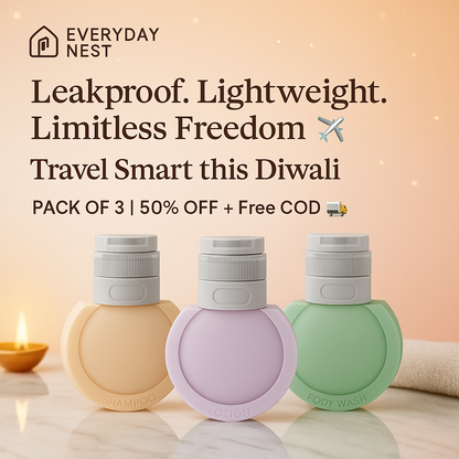 🌈 Everyday Nest™ Travel Silicone Bottles (Pack of 3)